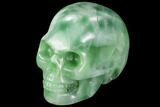 Polished White and Green Agate Skull #112372-2